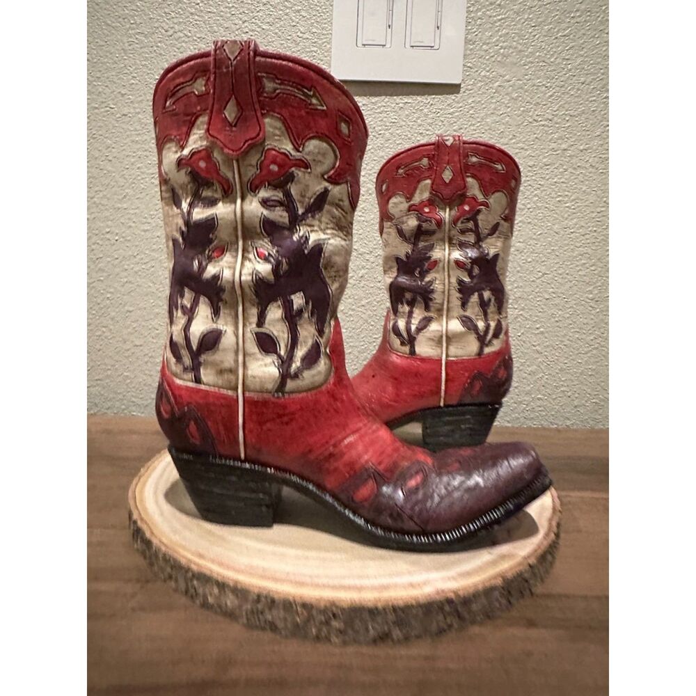 Ceramic Pink Cowboy Boots for Assent Decor or Vase